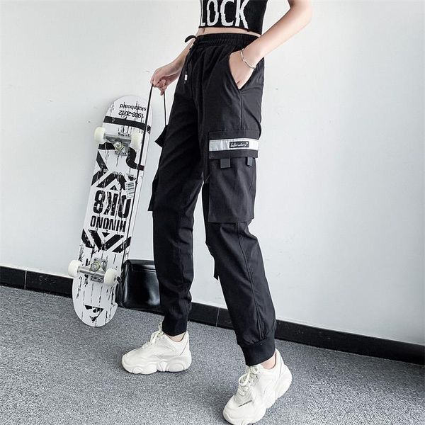 women's pants & capris streetwear ribbon black cargo women spring high waist loose pockets hip hop joggers trousers pantalon femme, Black;white
women's pants & capris streetwear ribbon black cargo women spring high waist loose pockets hip hop joggers trousers pantalon femme, Black;white
