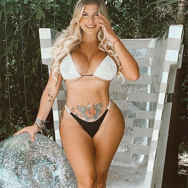 women's swimwear luxury bling rhinestone sliver bikini set crystal diamond women bathing swimsuit halter push up bandage beachwear, White;black
women's swimwear luxury bling rhinestone sliver bikini set crystal diamond women bathing swimsuit halter push up bandage beachwear, White;black