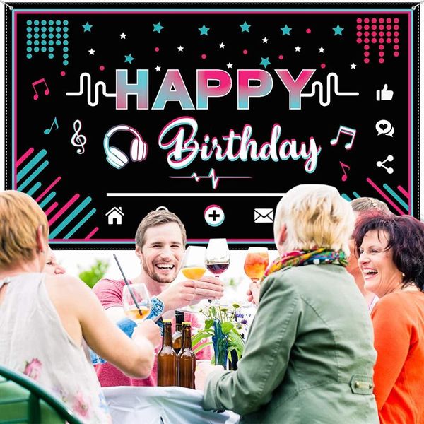 party decoration tik tok happy birthday backdrop music banner pography decor for teens social media theme
party decoration tik tok happy birthday backdrop music banner pography decor for teens social media theme