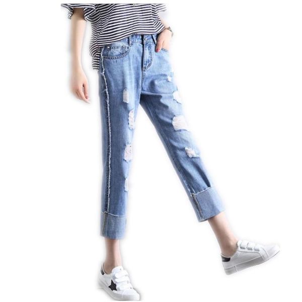 fashion holes women spring summer jeans 2021 ankle-length pants high waist straight female casual slim jeansq082 women's, Blue
fashion holes women spring summer jeans 2021 ankle-length pants high waist straight female casual slim jeansq082 women's, Blue