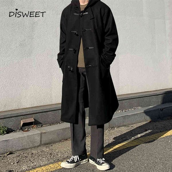 wool hooded horns buttoned men korean long-sleeved solid color men's winter warm long woolen coat boy, Black
wool hooded horns buttoned men korean long-sleeved solid color men's winter warm long woolen coat boy, Black
