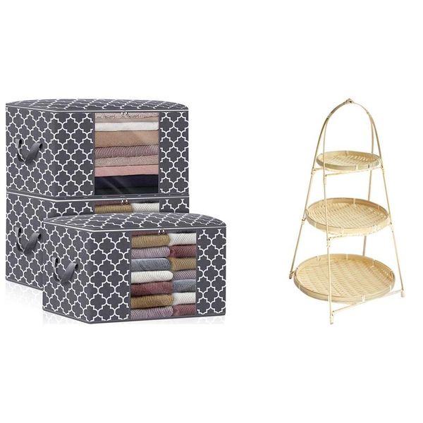 storage baskets tier rack three layers & bags 100l 3-pack large blanket clothes organization and containers
storage baskets tier rack three layers & bags 100l 3-pack large blanket clothes organization and containers