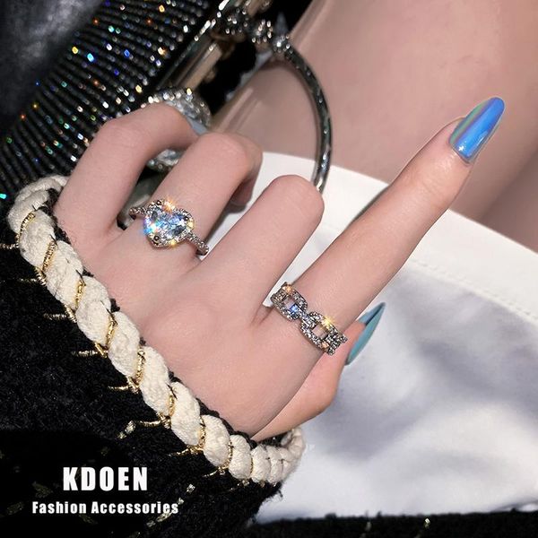 cluster rings girl's shiny zircon love fashion korean women jewelry halloween party finger accessories wedding opening ring, Golden;silver
cluster rings girl's shiny zircon love fashion korean women jewelry halloween party finger accessories wedding opening ring, Golden;silver