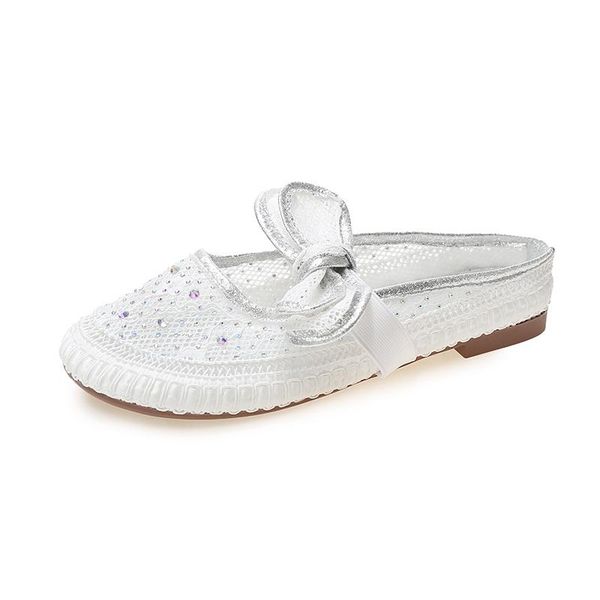 slippers baotou women's fashion simple bowknot decoration rhinestones embellished sweet all-match flat bottom, Black
slippers baotou women's fashion simple bowknot decoration rhinestones embellished sweet all-match flat bottom, Black