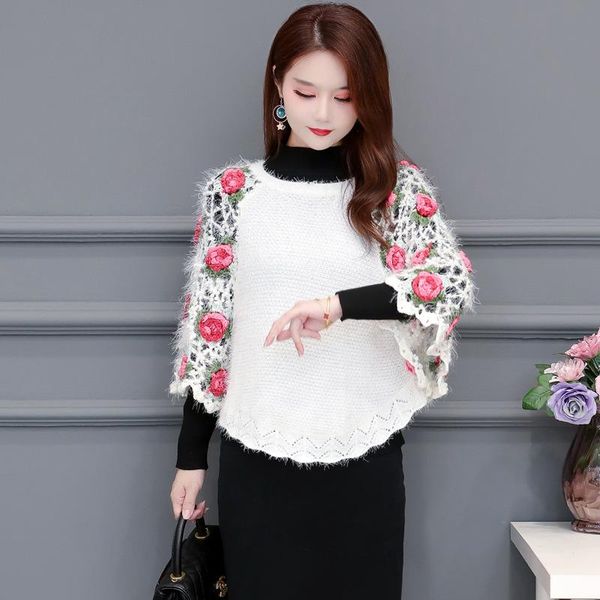 women's sweaters fashion handwork knitting flowers hollow sweater cape type pullover blouse 2021 spring sutumn listing o-neck short, White;black
women's sweaters fashion handwork knitting flowers hollow sweater cape type pullover blouse 2021 spring sutumn listing o-neck short, White;black