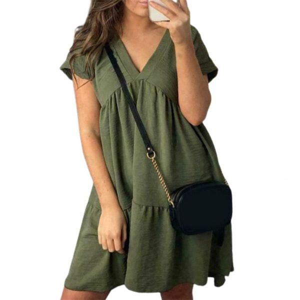 casual dresses women dress mini solid v neck short sleeve skin-friendly ruffles sundress women's 2xl, Black;gray
casual dresses women dress mini solid v neck short sleeve skin-friendly ruffles sundress women's 2xl, Black;gray