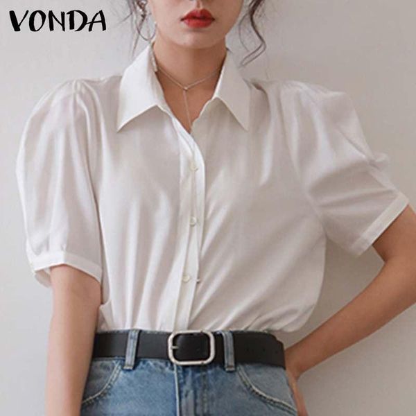 solid women casual blouse vonda 2021 short sleeve lapel neck office ladies shirts party blusas femininas plus size women's blouses &, White
solid women casual blouse vonda 2021 short sleeve lapel neck office ladies shirts party blusas femininas plus size women's blouses &, White