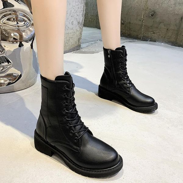 boots genuine women round toe zip fashion lace-up motorcycle female platform shoes handmade, Black
boots genuine women round toe zip fashion lace-up motorcycle female platform shoes handmade, Black