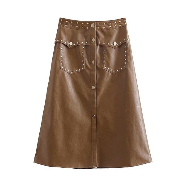 skirts 2021 women vintage pu leather a line skirt ladies rivet decoration pockets faldas mujer solid casual chic kneeth qun207, Black
skirts 2021 women vintage pu leather a line skirt ladies rivet decoration pockets faldas mujer solid casual chic kneeth qun207, Black