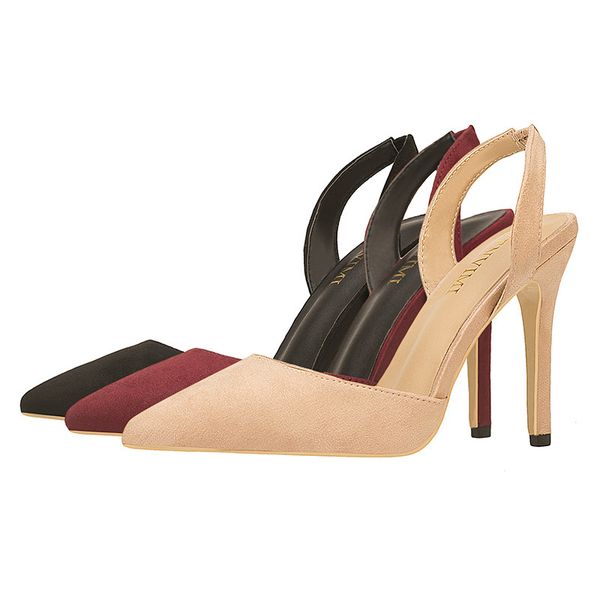 simple women's shoes thin heel high heel solid color suede shallow mouth pointed nightclub show thin fashion sandals, Black
simple women's shoes thin heel high heel solid color suede shallow mouth pointed nightclub show thin fashion sandals, Black