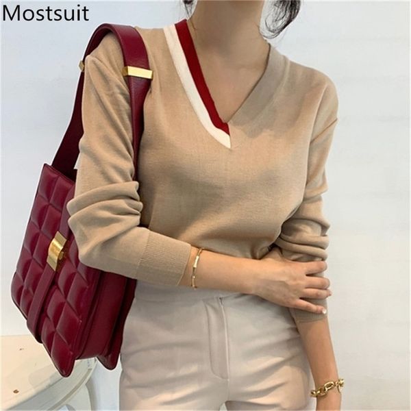 color-blocked v-neck knitted pullovers women spring autumn long sleeve korean fashion female sweaters jumpers femme 210513, Black
color-blocked v-neck knitted pullovers women spring autumn long sleeve korean fashion female sweaters jumpers femme 210513, Black