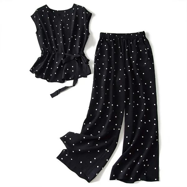 matching suit polka dot chiffon trousers two-piece large size summer korean fashion retro casual wide leg pants suit 210812, White
matching suit polka dot chiffon trousers two-piece large size summer korean fashion retro casual wide leg pants suit 210812, White