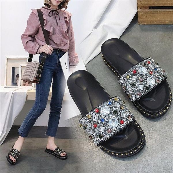 slippers enplei rhinestone word-shaped flip-flops female wild thick flat with summer non-slip comfort shoes size 35-40, Black
slippers enplei rhinestone word-shaped flip-flops female wild thick flat with summer non-slip comfort shoes size 35-40, Black