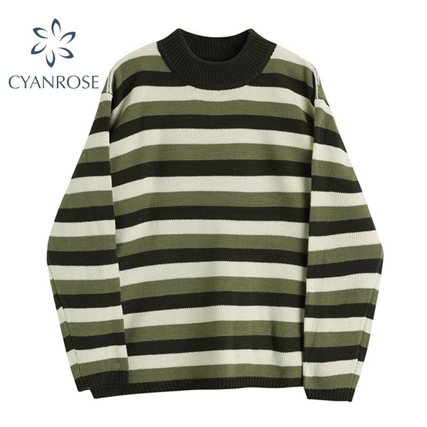 striped oversized knitted sweater and knit vintage pullover long sleeve spring stylish harajuku casual ins knitwear 210430, White;black
striped oversized knitted sweater and knit vintage pullover long sleeve spring stylish harajuku casual ins knitwear 210430, White;black