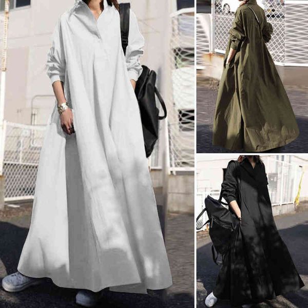 zanzea autumn stylish women vintage long sleeve loose sundress 2021 casual long maxi dress kaftan femme solid party vestido robe, Black;gray
zanzea autumn stylish women vintage long sleeve loose sundress 2021 casual long maxi dress kaftan femme solid party vestido robe, Black;gray