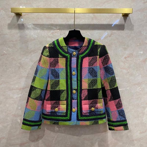 women's wool & blends autumn designer o-neck tweed jackets france style elegant plaid coat c980, Black
women's wool & blends autumn designer o-neck tweed jackets france style elegant plaid coat c980, Black