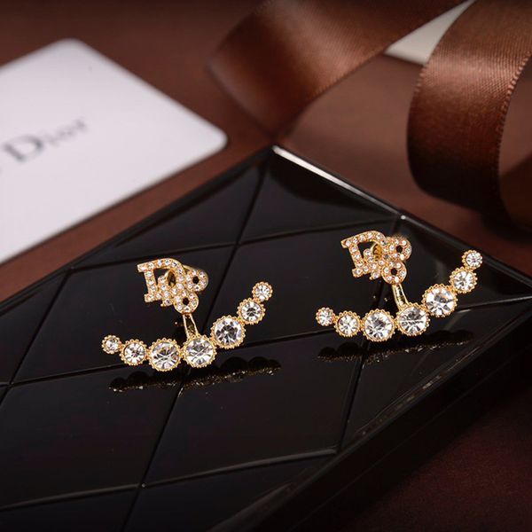 new gold letter full diamond earrings in black friday deals, Silver
