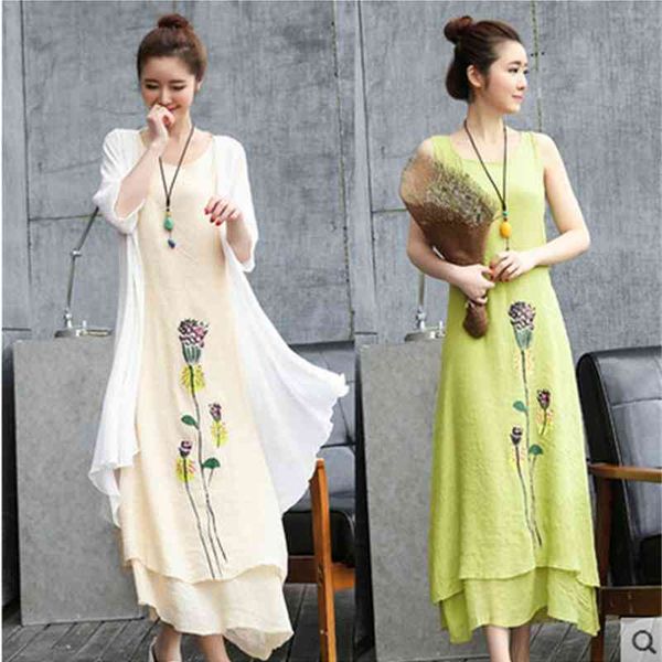 boutique dress 2021 spring and autumn women's suit skirt loose two-piece cotton hemp ethnic style long literary, Black;pink
boutique dress 2021 spring and autumn women's suit skirt loose two-piece cotton hemp ethnic style long literary, Black;pink