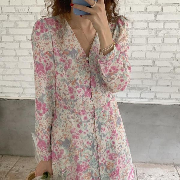 casual dresses french style gentle floral women dress single-breasted slim v neck long sleeve pink vestidos mujer, Black;gray
casual dresses french style gentle floral women dress single-breasted slim v neck long sleeve pink vestidos mujer, Black;gray