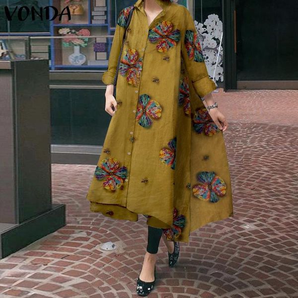 dresses casual women'shirt ladies asymmetric midi dress 2021 vonda oversized vestido floral printed sundress femininas plus size, Black;gray
dresses casual women'shirt ladies asymmetric midi dress 2021 vonda oversized vestido floral printed sundress femininas plus size, Black;gray