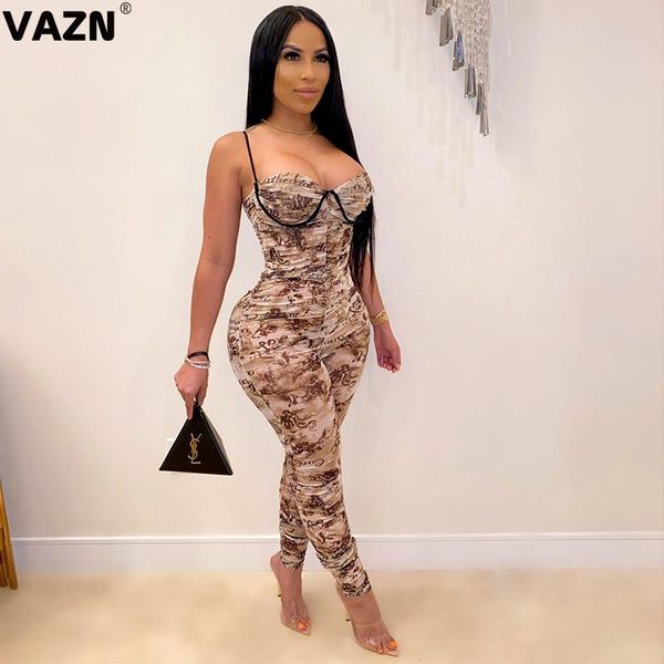 women's jumpsuits & rompers vazn brown club 2021 summer lady print long jumpsuit spaghetti strap pleated skinny young, Black;white
women's jumpsuits & rompers vazn brown club 2021 summer lady print long jumpsuit spaghetti strap pleated skinny young, Black;white