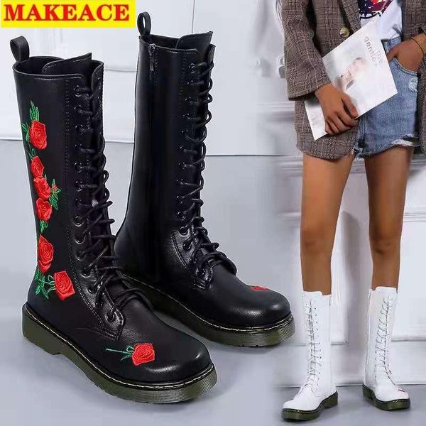 boots women's high autumn 2021 embroidered side zipper closed cross lace fashion leather platform shoes, Black
boots women's high autumn 2021 embroidered side zipper closed cross lace fashion leather platform shoes, Black