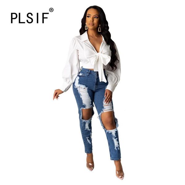 women's jeans sell well broken hole lady high waist fashion denim pencil long pants style ripped, Blue
women's jeans sell well broken hole lady high waist fashion denim pencil long pants style ripped, Blue