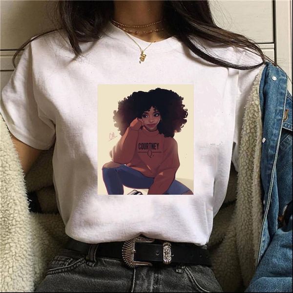 cute women summer black girl printed shirt casual fashion cartoon print kawaii female t short sleeve funny tees, White
cute women summer black girl printed shirt casual fashion cartoon print kawaii female t short sleeve funny tees, White