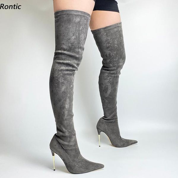 boots rontic handmade women winter thigh suede stiletto metal heels pointed toe pretty grey purple red party shoes us size 5-13, Black
boots rontic handmade women winter thigh suede stiletto metal heels pointed toe pretty grey purple red party shoes us size 5-13, Black