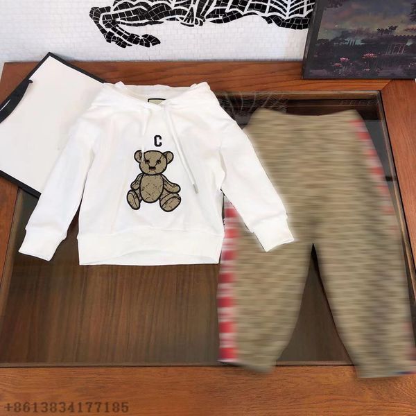 latest style baby clothes fashion designer bear hoodie trousers two-piece suit high-quality children suit sport white casual designers cloth
latest style baby clothes fashion designer bear hoodie trousers two-piece suit high-quality children suit sport white casual designers cloth