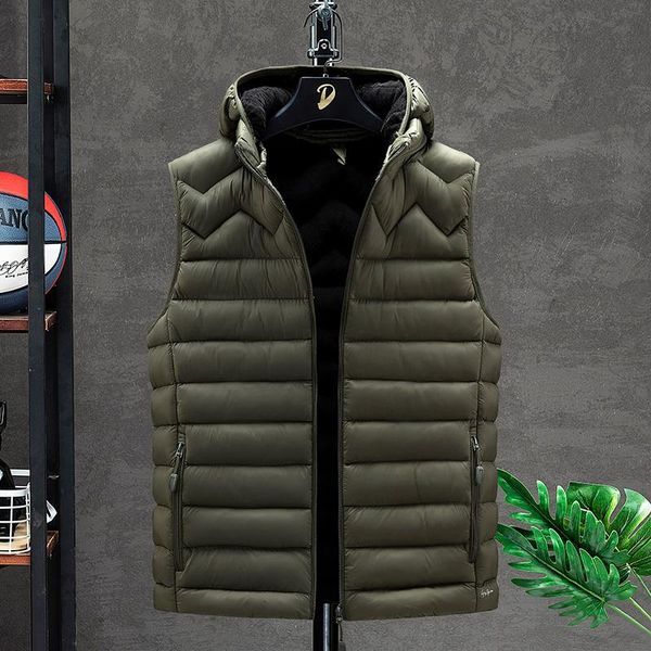 men's vests vest men jacket winter warm hooded coat 2021 zipper male sleeveless mens casual down, Black;white
men's vests vest men jacket winter warm hooded coat 2021 zipper male sleeveless mens casual down, Black;white