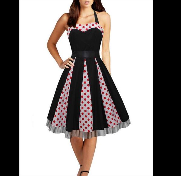 ivy vintage womens dress 1950s red polkadot panel print pinup style swing rockabilly, Black;gray
ivy vintage womens dress 1950s red polkadot panel print pinup style swing rockabilly, Black;gray