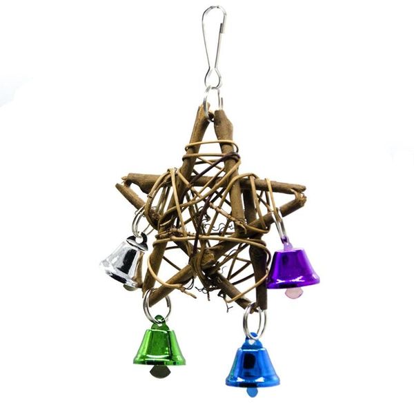 decorative objects & figurines creative five-pointed star with 4 bells parrot chewing swing toy cage ornaments home decoration products
decorative objects & figurines creative five-pointed star with 4 bells parrot chewing swing toy cage ornaments home decoration products