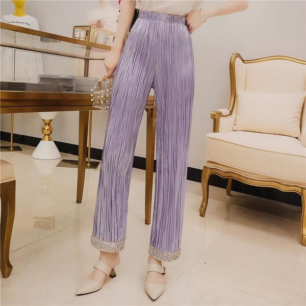 women's pants & capris office lady cargo women trousers high waist pleated sequins casual straight, Black;white
women's pants & capris office lady cargo women trousers high waist pleated sequins casual straight, Black;white