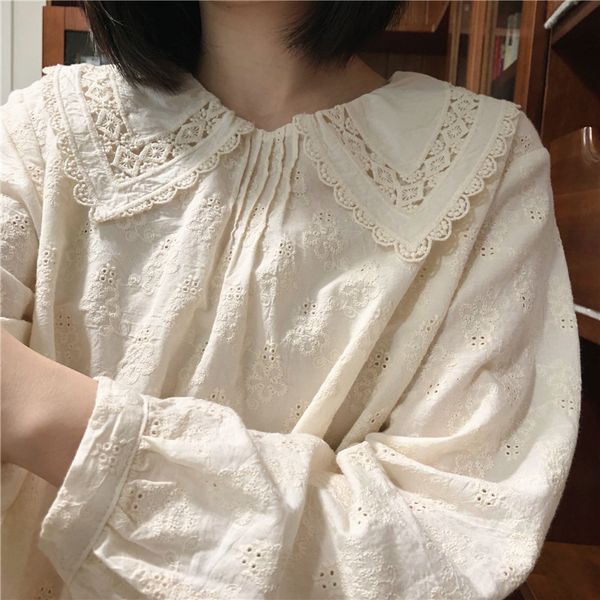 women's blouses & shirts lamtrip kawaii hollow out peter pan collar sweet embroidery long sleeve shirt blouse gpia, White
women's blouses & shirts lamtrip kawaii hollow out peter pan collar sweet embroidery long sleeve shirt blouse gpia, White