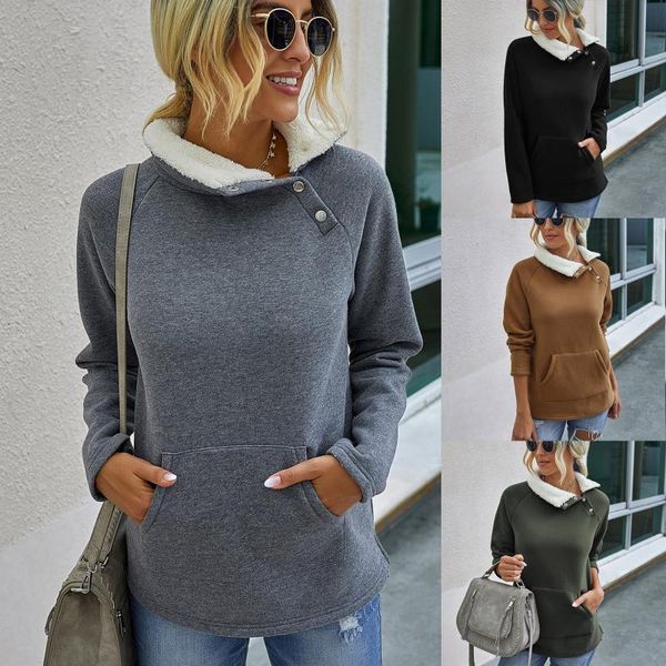 women's hoodies & sweatshirts 2021 autumn and winter stitching plush warm lapel sweater sweatshirt fashion pullover ladies casual korea, Black
women's hoodies & sweatshirts 2021 autumn and winter stitching plush warm lapel sweater sweatshirt fashion pullover ladies casual korea, Black