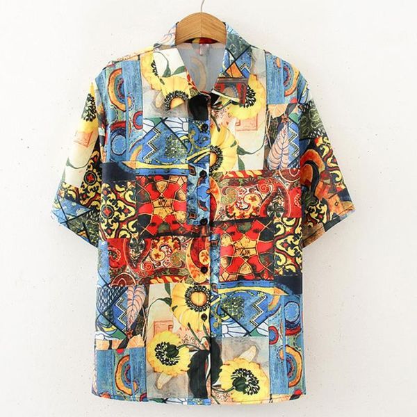 ladies fashion casual beach blouses women summer loose retro print short sleeve shirts lapel blouse bohemia #3 women's &, White
ladies fashion casual beach blouses women summer loose retro print short sleeve shirts lapel blouse bohemia #3 women's &, White