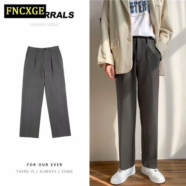 men's pants business formal wear loose straight barrel type autumn striped slim gray casual suit wholesale, Black
men's pants business formal wear loose straight barrel type autumn striped slim gray casual suit wholesale, Black