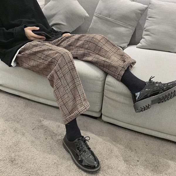 men's pants winter woolen fashion retro cotton casual plaid man streetwear wild loose hip hop straight trousers m-2xl, Black
men's pants winter woolen fashion retro cotton casual plaid man streetwear wild loose hip hop straight trousers m-2xl, Black