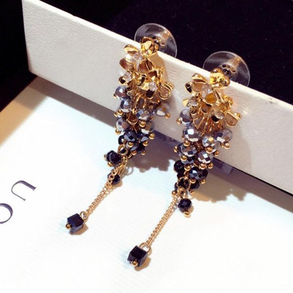 exggerated gold color full rhinestone beads flower long tassel earrings for women party jewelry statement earring dangle & chandelier, Silver
exggerated gold color full rhinestone beads flower long tassel earrings for women party jewelry statement earring dangle & chandelier, Silver