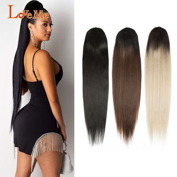 love me long straight ponytail hair natural ombre synthetic straight elastic drawstring ponytails clip in hairpiece 220217, Black;brown
love me long straight ponytail hair natural ombre synthetic straight elastic drawstring ponytails clip in hairpiece 220217, Black;brown