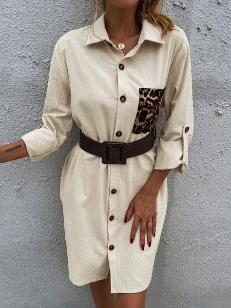 casual dresses women autumn winter long sleeve shirt dress 2021 leopard patchwork turn down collar single-breasted fashion, Black;gray
casual dresses women autumn winter long sleeve shirt dress 2021 leopard patchwork turn down collar single-breasted fashion, Black;gray