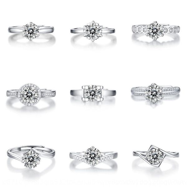 5n7d tapes imitation mozambian ins can be adjusted s925 plated platinum live band rings six-claw 1 gram live tapes diamond diamond, Silver
5n7d tapes imitation mozambian ins can be adjusted s925 plated platinum live band rings six-claw 1 gram live tapes diamond diamond, Silver