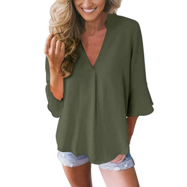 multicolor women chiffon blouse summer plain v neck ruffle sleeve female casual loose shirts plus size women's blouses &, White
multicolor women chiffon blouse summer plain v neck ruffle sleeve female casual loose shirts plus size women's blouses &, White