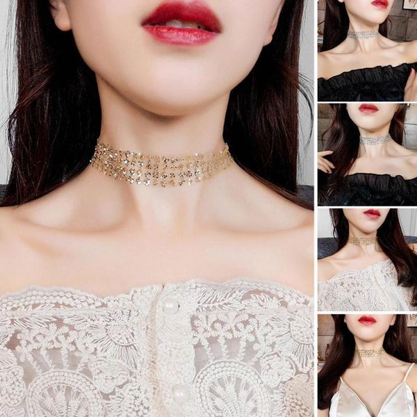 gold invisible chain chocker collar neck sequined women's birthday gift necklace with jewelry n5z9 chokers, Golden;silver
gold invisible chain chocker collar neck sequined women's birthday gift necklace with jewelry n5z9 chokers, Golden;silver