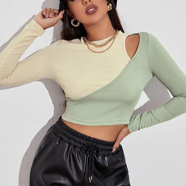 women's t-shirt vintage women clothing strapless splicing slim tee o-neck long sleeve tshirt mujer haut femme clothes, White
women's t-shirt vintage women clothing strapless splicing slim tee o-neck long sleeve tshirt mujer haut femme clothes, White