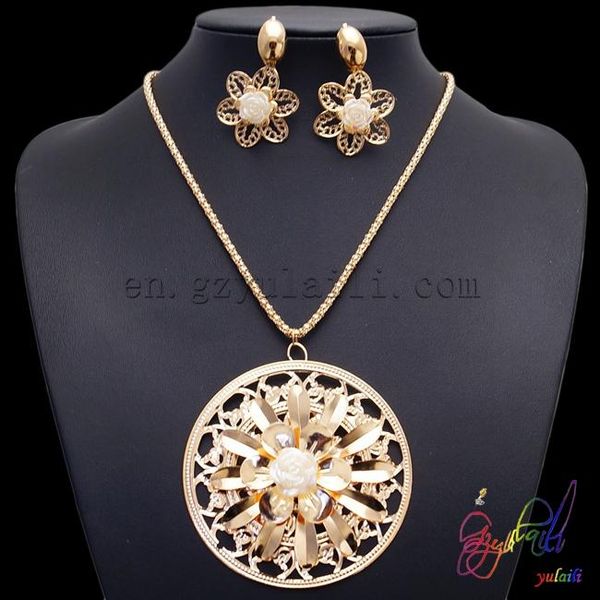 earrings & necklace yulaili delivery copper round flower design gold plating women costume two jewelry sets, Silver
earrings & necklace yulaili delivery copper round flower design gold plating women costume two jewelry sets, Silver