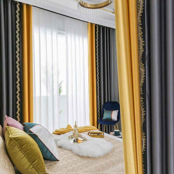 custom curtains high-quality modern nordic splicing yellow gray solid color lace window blackout curtain livingroom tulle m1052 & drapes
custom curtains high-quality modern nordic splicing yellow gray solid color lace window blackout curtain livingroom tulle m1052 & drapes