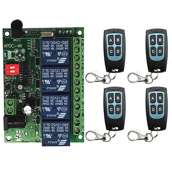 remote controlers 433mhz universal control dc 12v 24v 4ch rf wireless relay receiver and transmitterfor gate garage opener/light/motor/led
remote controlers 433mhz universal control dc 12v 24v 4ch rf wireless relay receiver and transmitterfor gate garage opener/light/motor/led