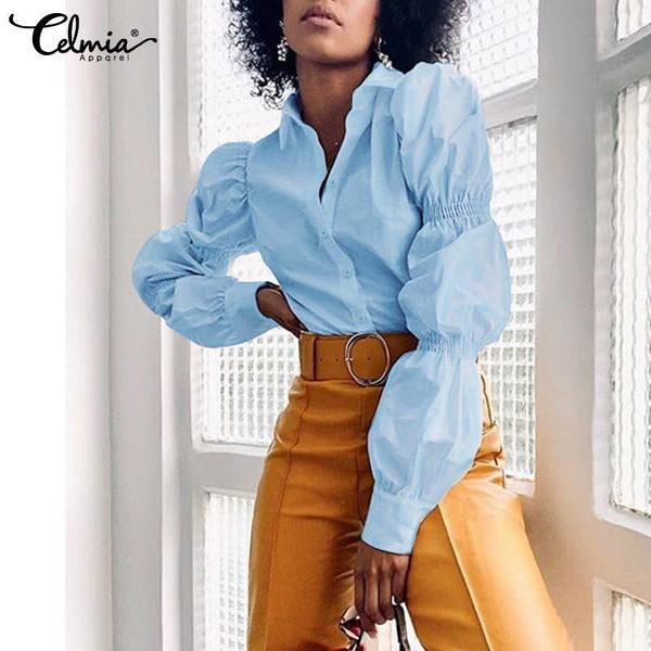 blouses celmia fashion lantern sleeve shirt women casual lapel chic blouse office lady shirts solid plus size blusas femininas 5xl, White
blouses celmia fashion lantern sleeve shirt women casual lapel chic blouse office lady shirts solid plus size blusas femininas 5xl, White